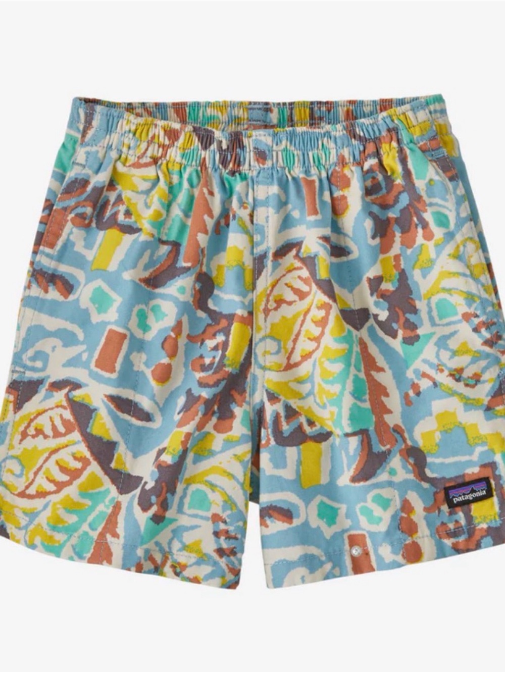 NWT Patagonia 12 Month Toddler Baby Funhoggers Lago Blue Cotton Swim Shorts 12M